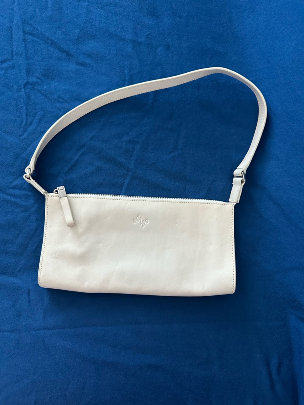 Monsac White Cream Leather Shoulder Bag